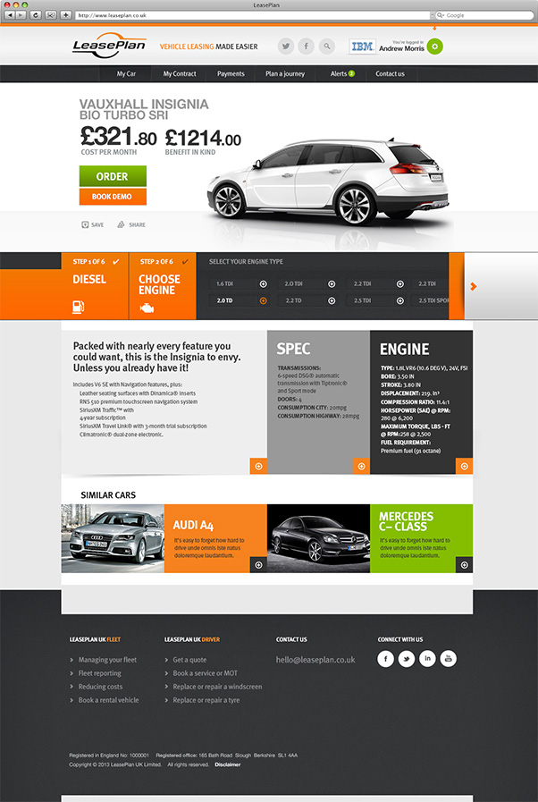 LeasePlan car selector